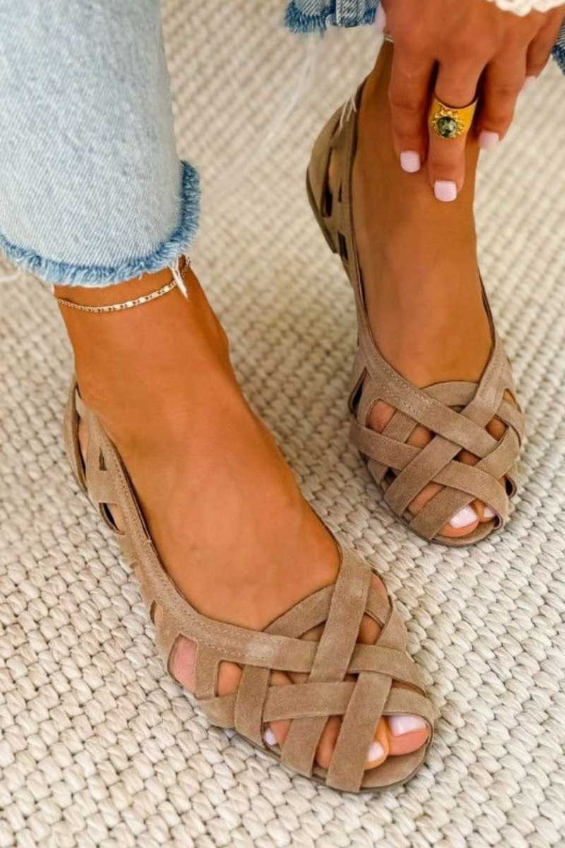Caterina | Women Woven Leather Summer Sandals For Warm Evenings Or Everyday Wear