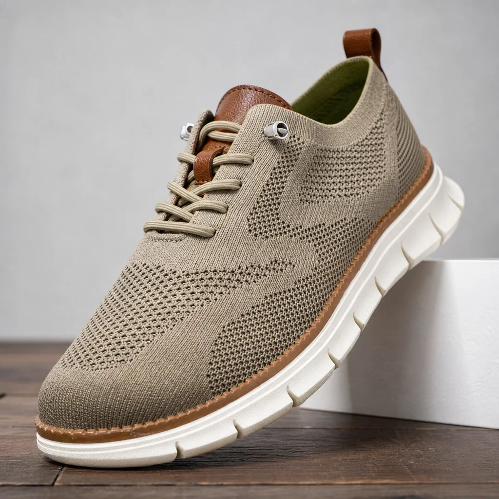 Gray Green Sargent Breathable Knit Sneakers 1