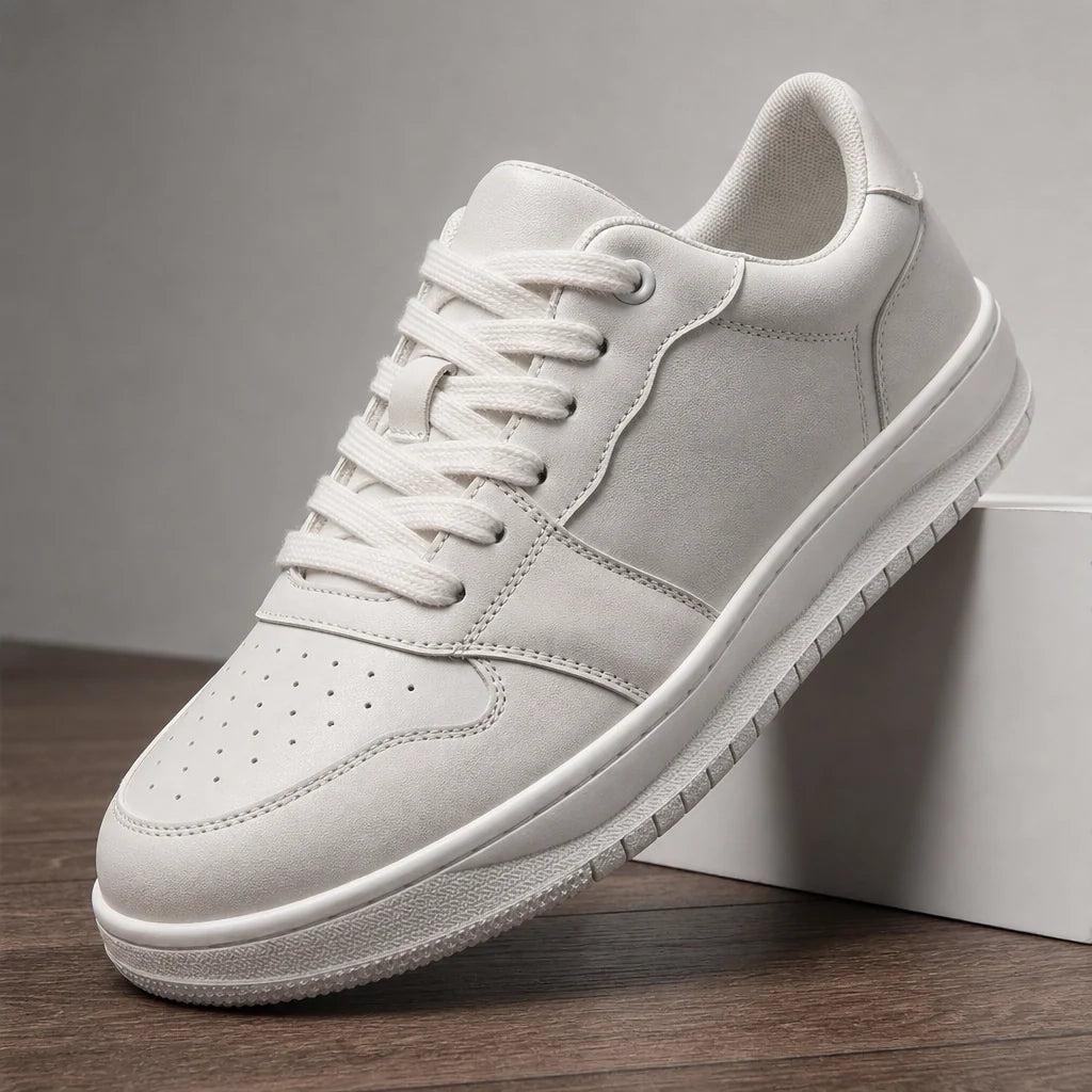 White Garrett Leather Low-Top Sneakers 1