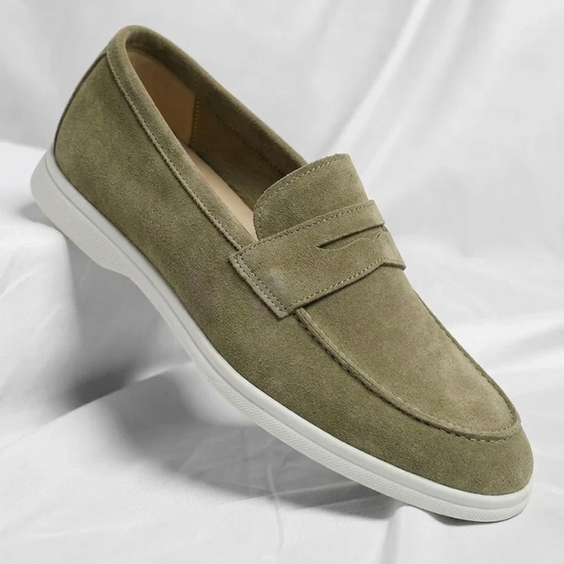Bancroft | Men Suede Penny Loafers With Classic Strap Cushioned Footbed And Rubber Sole For Daily Rotation