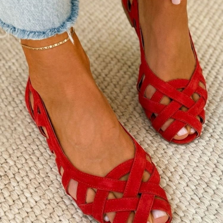 Caterina | Women Woven Leather Summer Sandals For Warm Evenings Or Everyday Wear