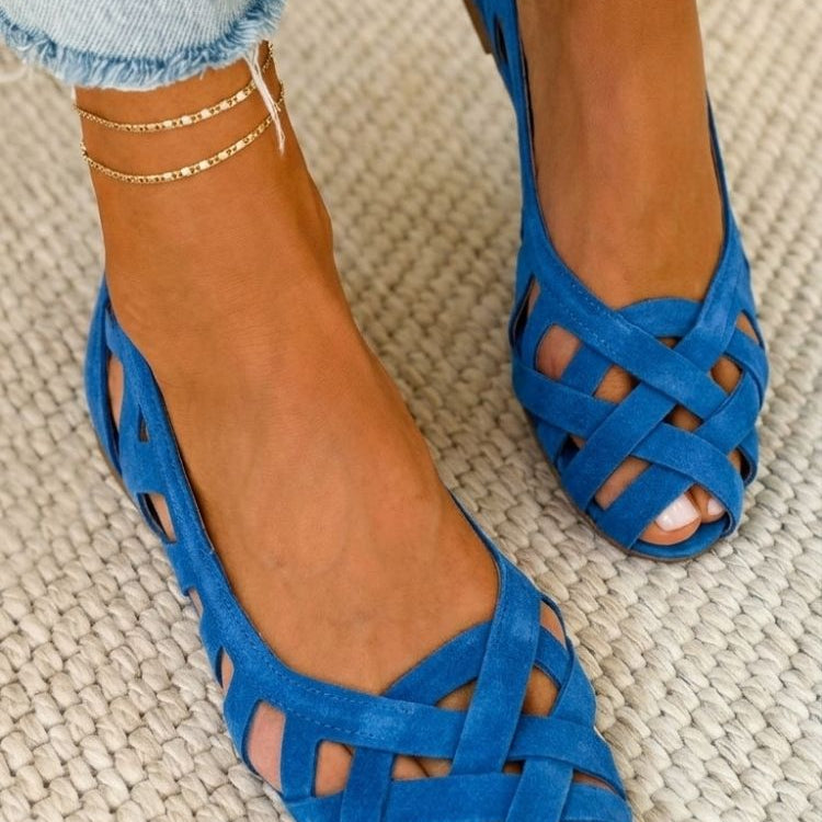 Caterina | Women Woven Leather Summer Sandals For Warm Evenings Or Everyday Wear
