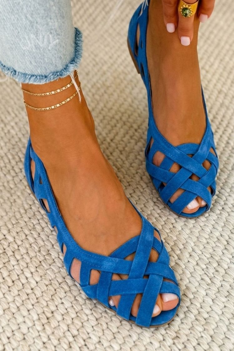 Caterina | Women Woven Leather Summer Sandals For Warm Evenings Or Everyday Wear