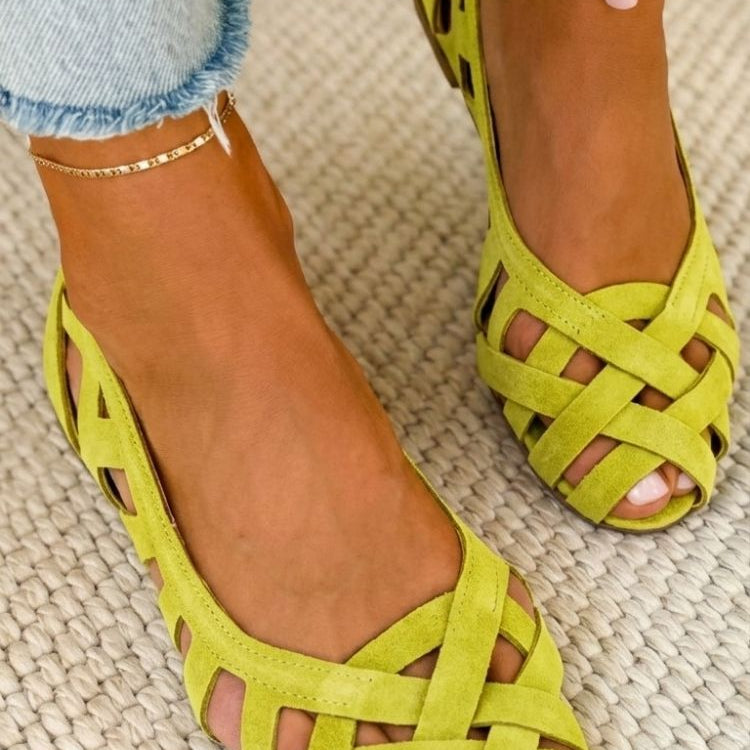 Caterina | Women Woven Leather Summer Sandals For Warm Evenings Or Everyday Wear