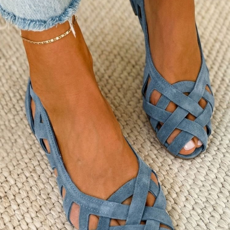 Caterina | Women Woven Leather Summer Sandals For Warm Evenings Or Everyday Wear