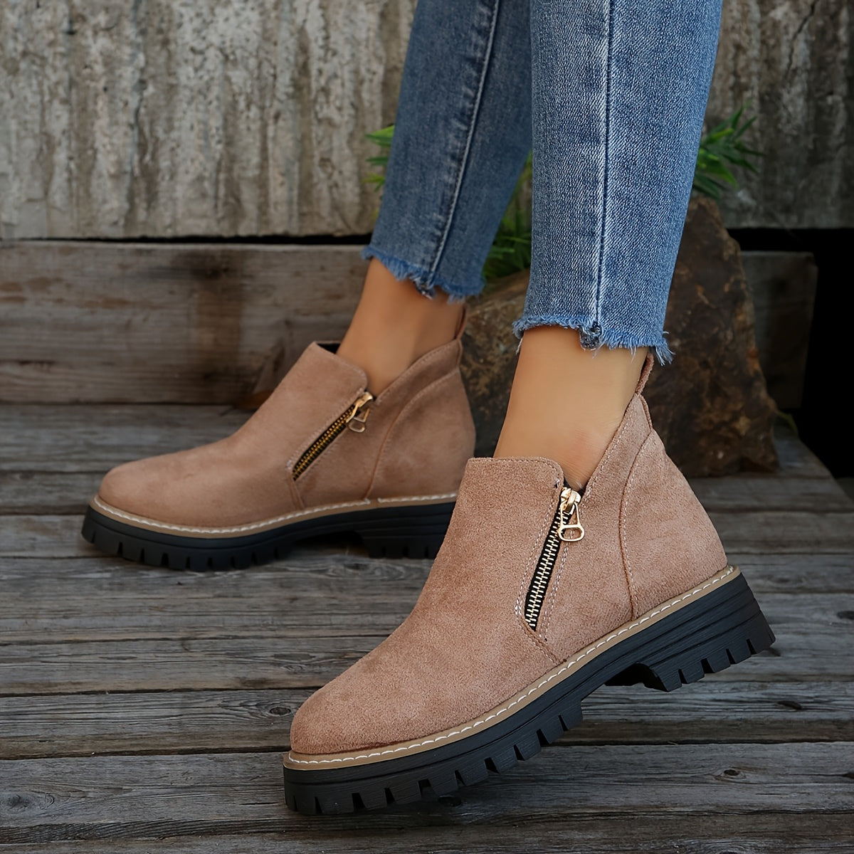 Raely | Women Boots With Side Zipper Arch Support Cushioned Insole And Sturdy Outsole For Autumn Or Office