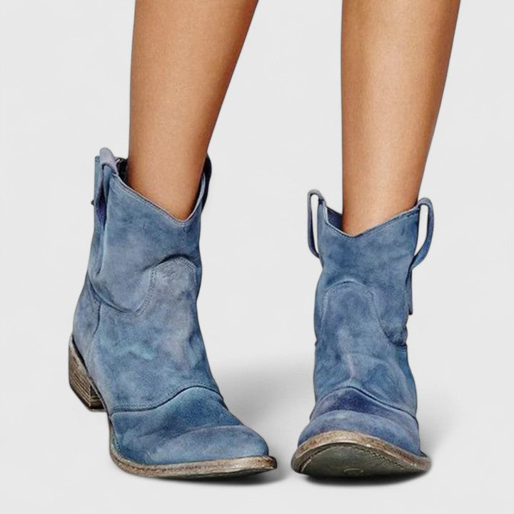 Kylenrah | Women Western Ankle Boots With Wide Heel And Refined Detailing For Jeans Dresses Or Skirts