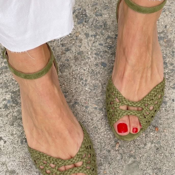 Isadora | Women Woven Leather Sandals For Summer Days Or Evening Outings