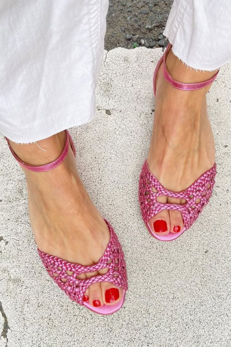 Isadora | Women Woven Leather Sandals For Summer Days Or Evening Outings