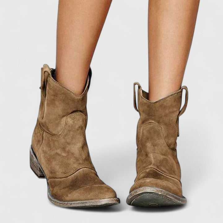 Kylenrah | Women Western Ankle Boots With Wide Heel And Refined Detailing For Jeans Dresses Or Skirts