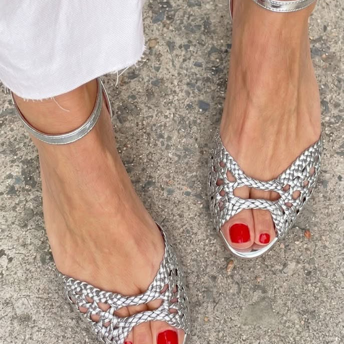 Isadora | Women Woven Leather Sandals For Summer Days Or Evening Outings