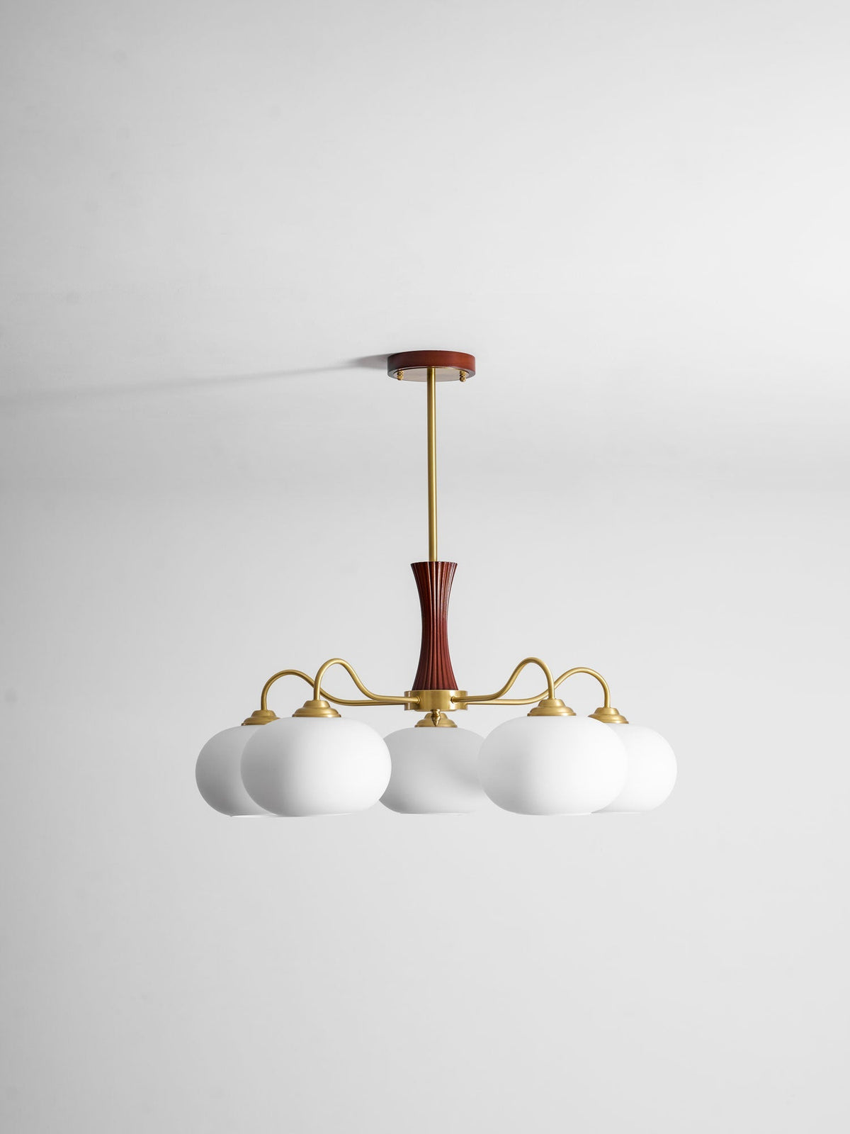 Brass Wooden Persimmon Chandelier