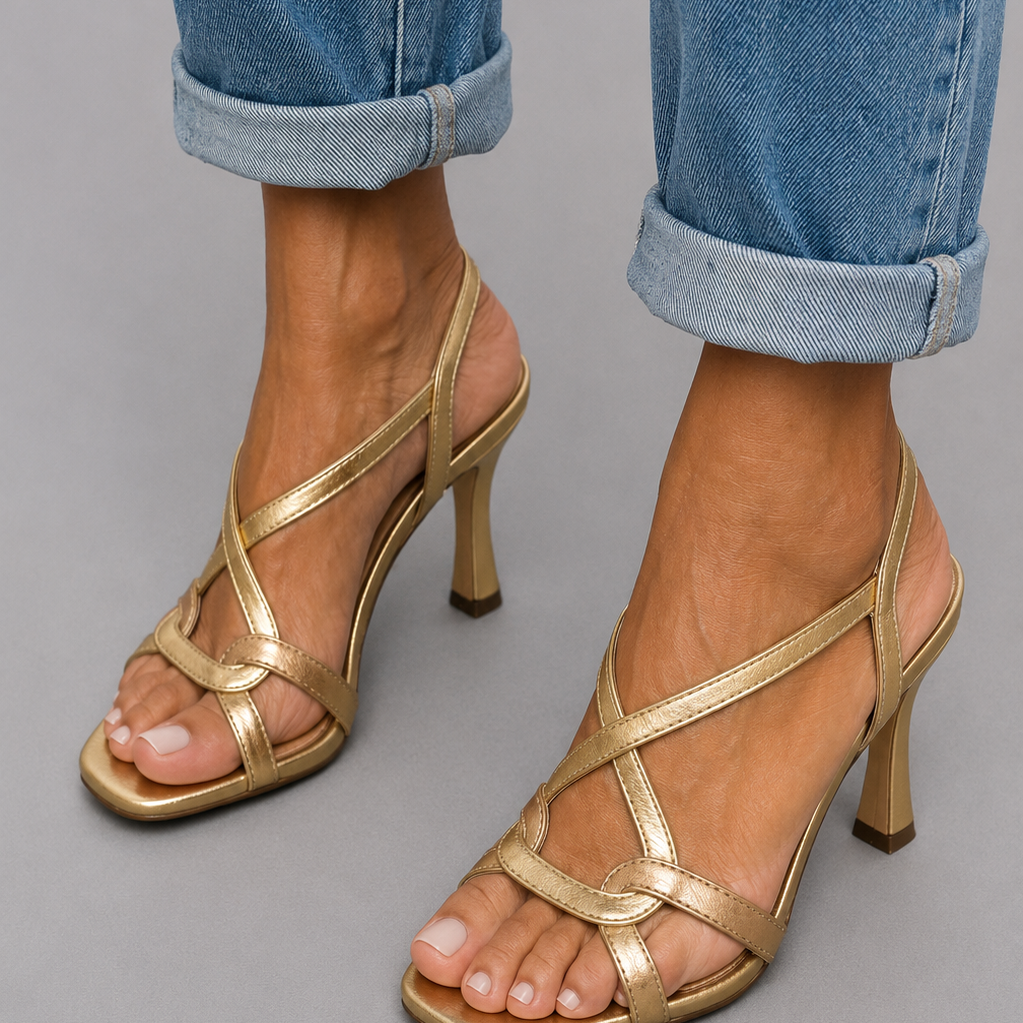 Elisabetta | Women Gold Summer Sandals For Warm Days Markets Or Waterfront Dinners