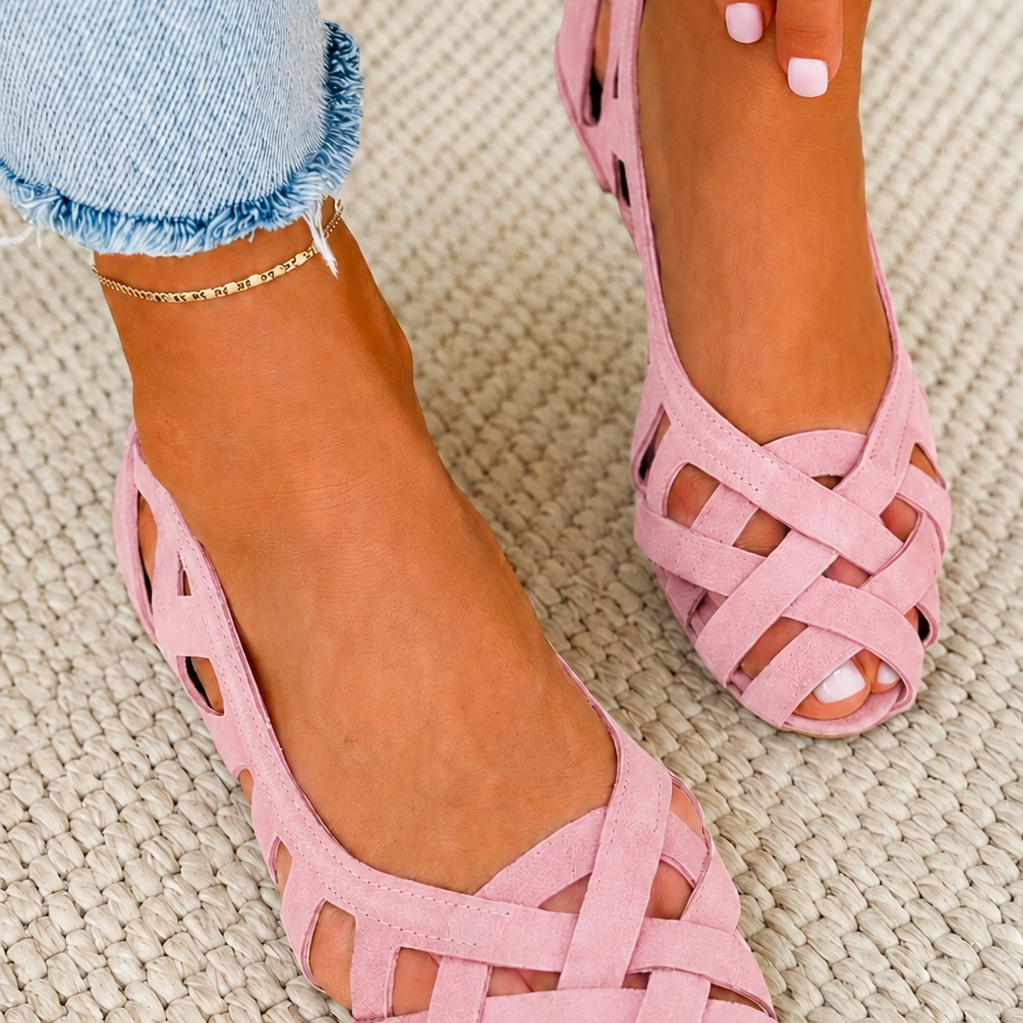 Caterina | Women Woven Leather Summer Sandals For Warm Evenings Or Everyday Wear