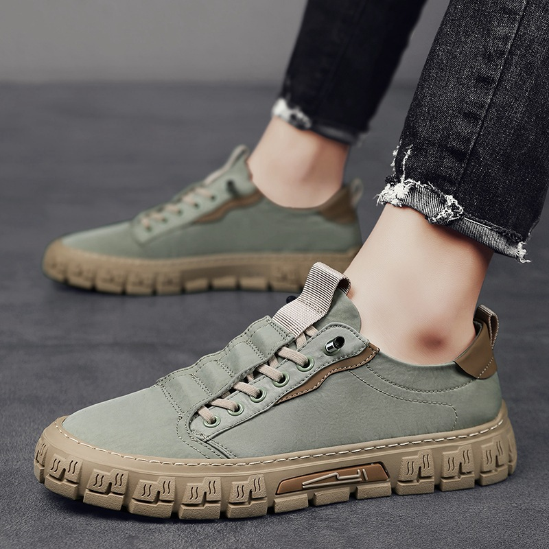 Hutton | Men Suede Look Canvas Trainers With Reinforced Stitching Cushioned Footbed And Grip Rubber Sole
