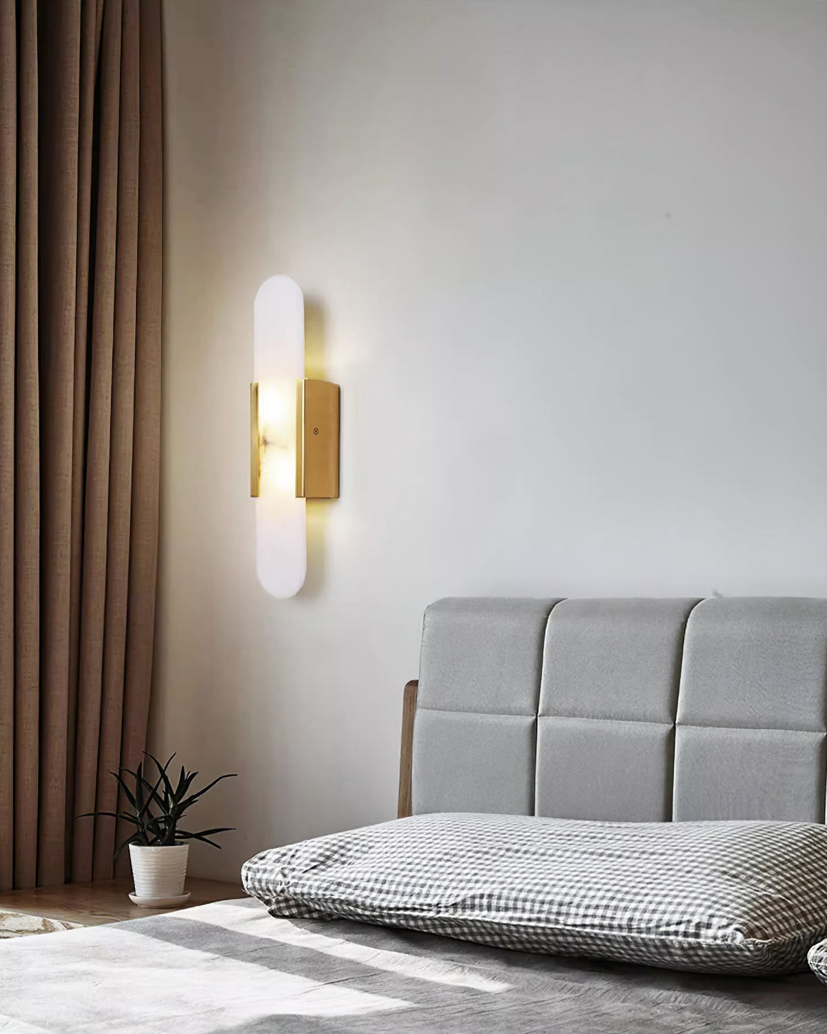 Oblong Alabaster Wall Sconce