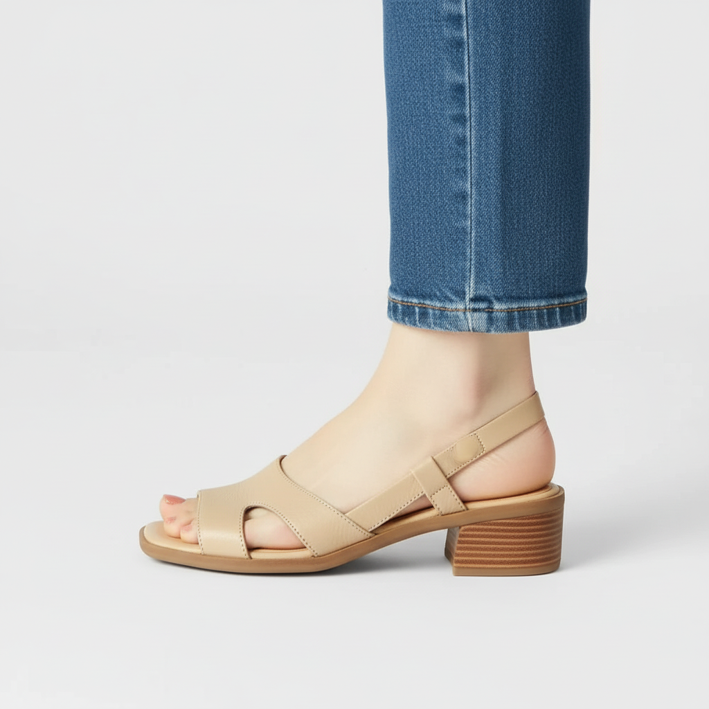 Evelynne | Women Classic Heeled Sandals With Cushioned Base And Graceful Lift For Relaxed Days Or Elegant Outings