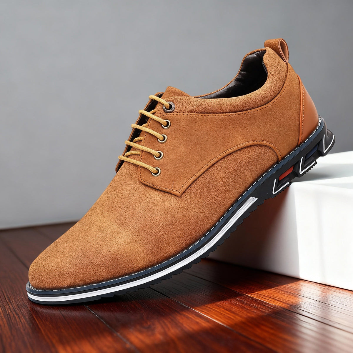 Victor | Men Derby Sneakers With Textured Upper Cushioned Footbed And Padded Ankle Support For Office Or Weekend