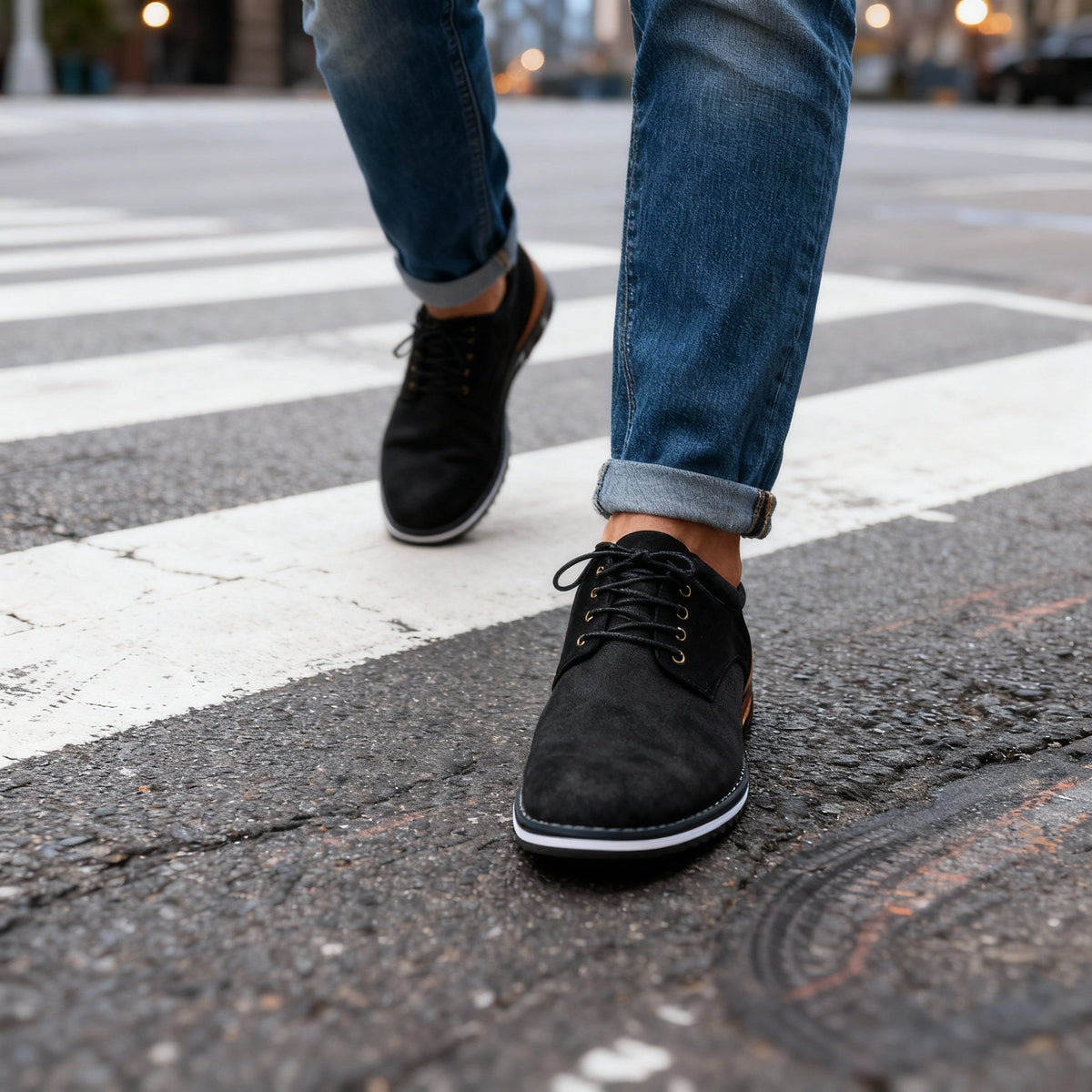 Victor | Men Derby Sneakers With Textured Upper Cushioned Footbed And Padded Ankle Support For Office Or Weekend