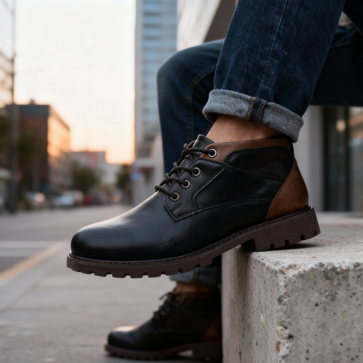 Bronco | Men Low Cut Chukka Boots With Reinforced Panels Sturdy Heel Frame And Cushioned Sole For Work Or Weather