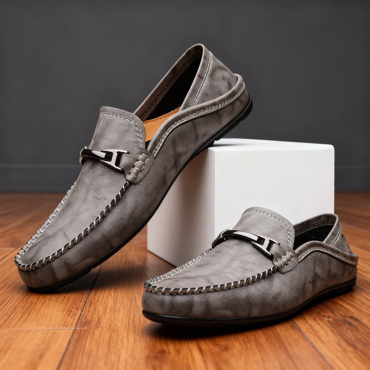 Maurizio | Men Italian Leather Loafers With Refined Front Detail Cushioned Footbed And Grip Sole For Tailored Wear