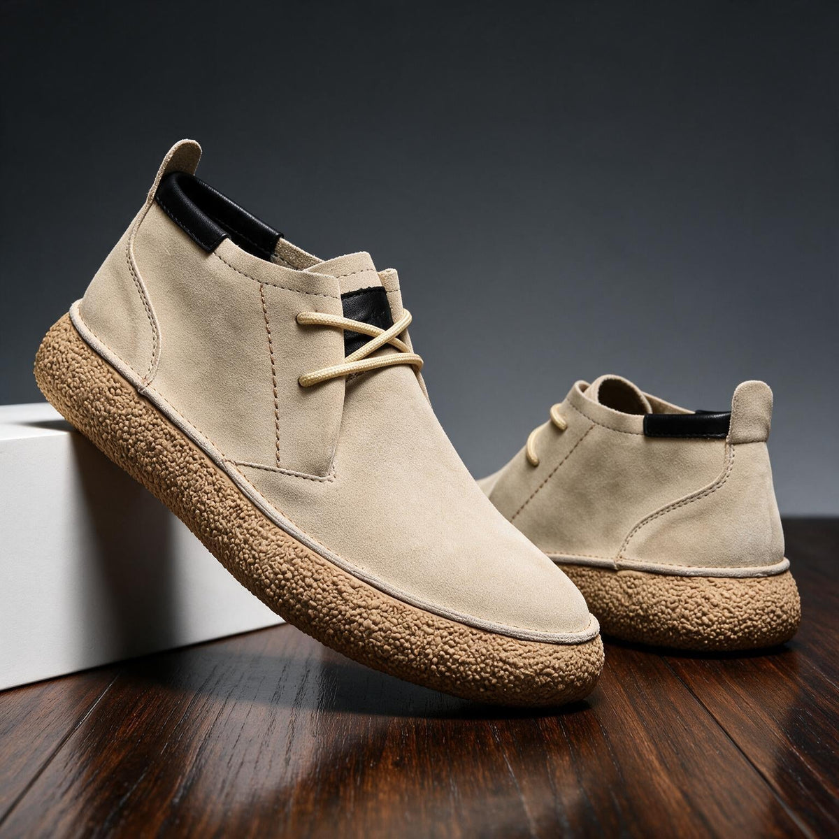 Hugh | Men Suede Leather Chukka Boots With Cushioned Sole Smooth Lining And Reinforced Heel For Autumn Days