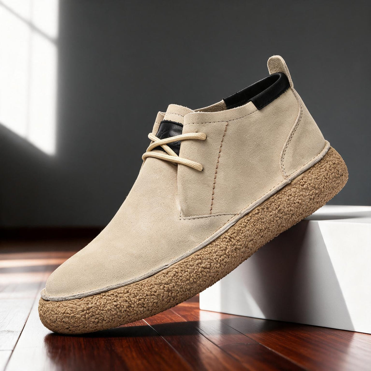 Hugh | Men Suede Leather Chukka Boots With Cushioned Sole Smooth Lining And Reinforced Heel For Autumn Days