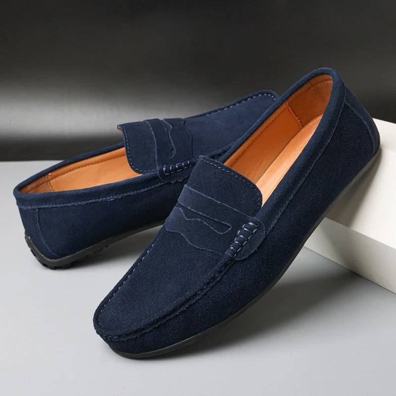 Dreux | Men Suede Slip On Loafers With Cushioned Footbed For Workdays Or Weekends