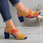 Elodie | Women Cross Strap Block Heels With Elasticised Fit For Daily Outings Or Dinners