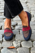 Rosalind | Women Navy Color Block Loafers