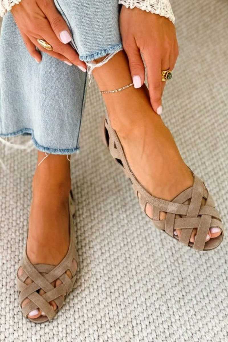 Caterina | Women Woven Leather Summer Sandals For Warm Evenings Or Everyday Wear