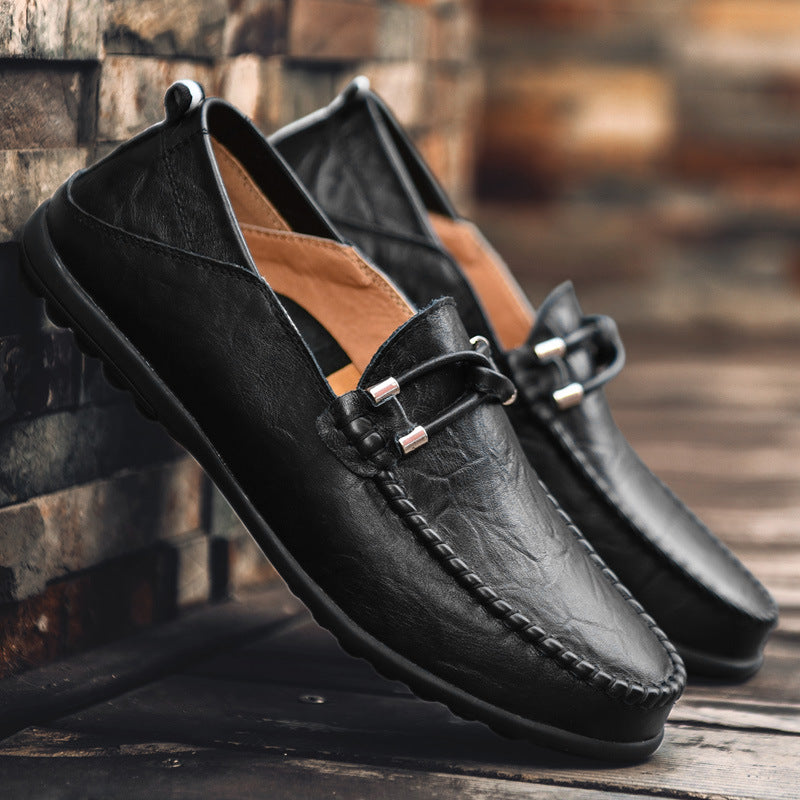 Bettino | Men Italian Leather Loafers With Lined Interior Hand Stitched Seams Looped Saddle And Driver Sole