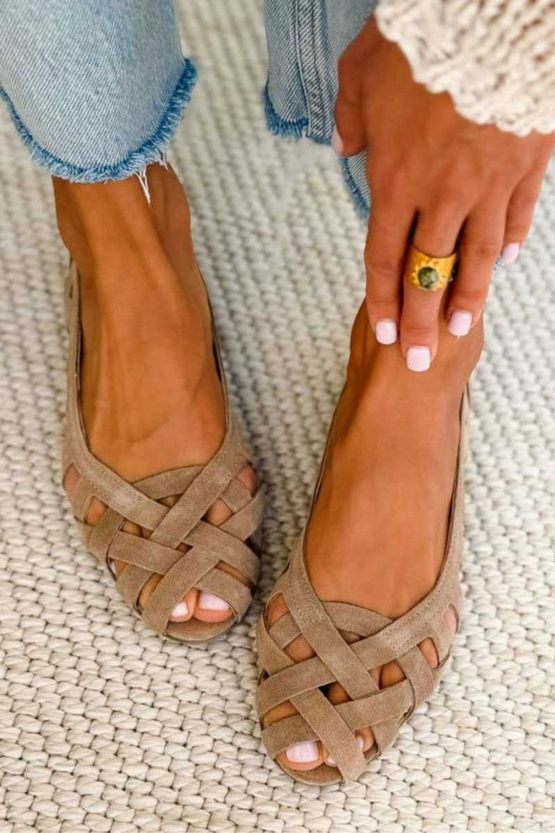 Caterina | Women Woven Leather Summer Sandals For Warm Evenings Or Everyday Wear