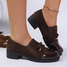 Margot | Women Loafers With Low Heel Bow Detail And Glossy Toe Cap For Office Days Or Everyday Wear