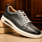 Selwyn | Men Full Grain Leather Trainers With Cushioned Footbed And Grip Sole For Smart Or Casual Wear