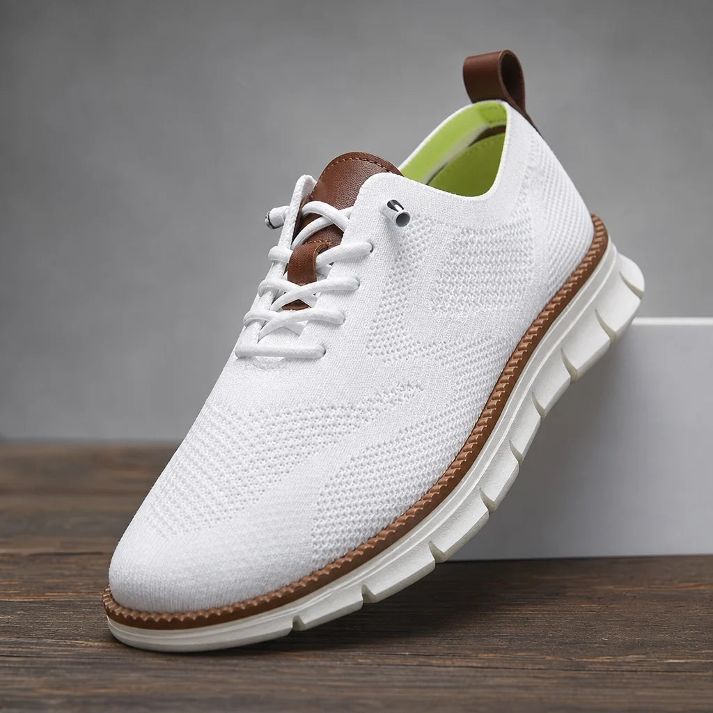 White Sargent Breathable Knit Sneakers 1