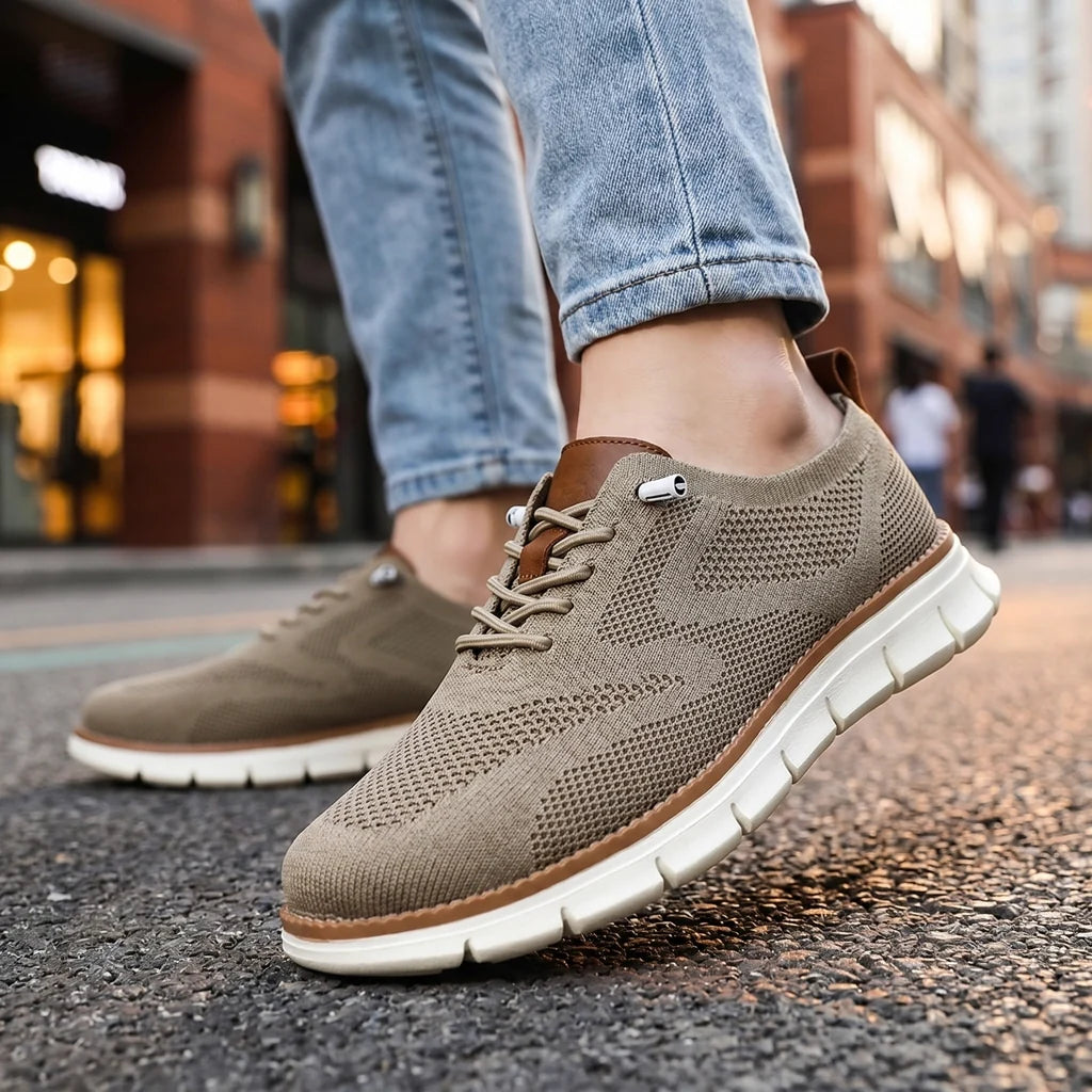 Gray Green Sargent Breathable Knit Sneakers 2
