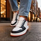 White / Red Garrett Leather Low-Top Sneakers 2