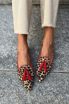 Rosamund | Women Animal Print Pointed Loafers With Red Tassels For Office Days Or Weekend Outings