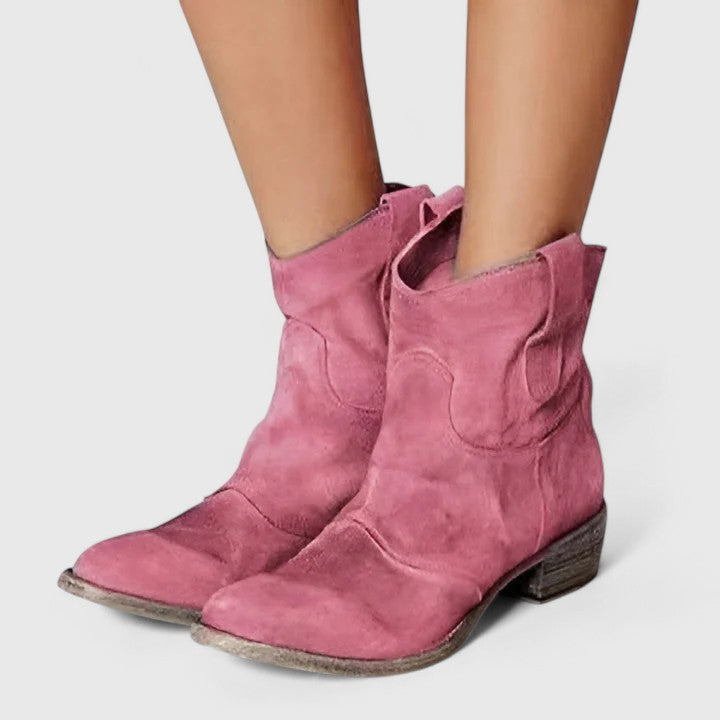 Kylenrah | Women Western Ankle Boots With Wide Heel And Refined Detailing For Jeans Dresses Or Skirts