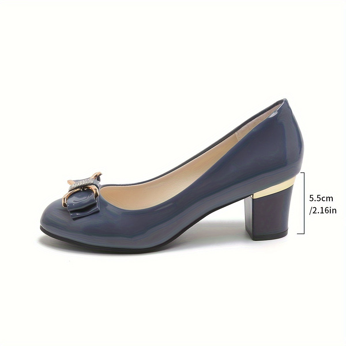 Evelyn | Women Classic Bow Detail Heels With Stable Mid Heel And Cushioned Inner Sole For Work Dinner Or Occasions
