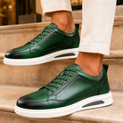 Selwyn | Men Full Grain Leather Trainers With Cushioned Footbed And Grip Sole For Smart Or Casual Wear