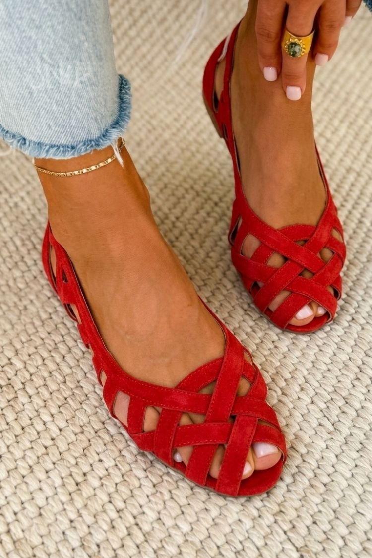 Caterina | Women Woven Leather Summer Sandals For Warm Evenings Or Everyday Wear