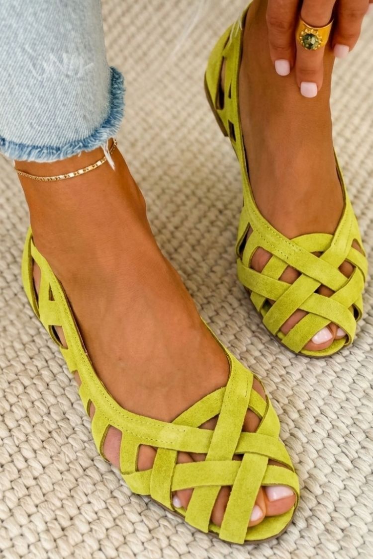 Caterina | Women Woven Leather Summer Sandals For Warm Evenings Or Everyday Wear