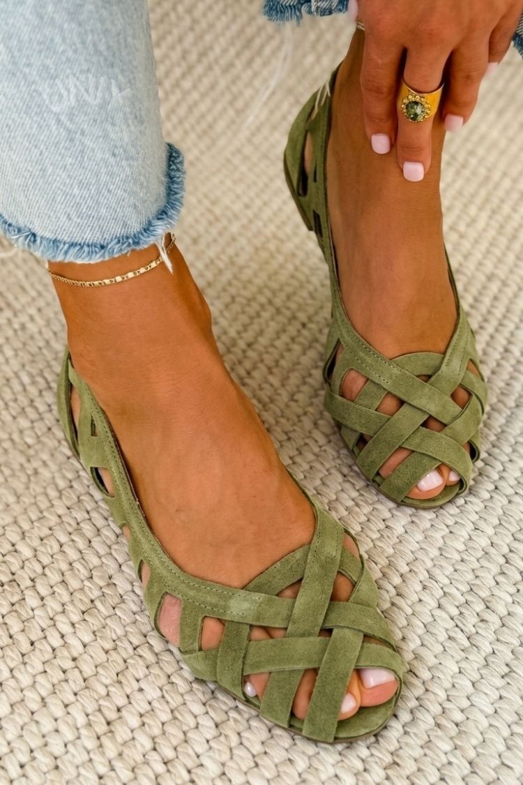Caterina | Women Woven Leather Summer Sandals For Warm Evenings Or Everyday Wear