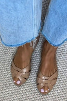 Serafina | Women Woven Leather Sandals For Summer Days Or Golden Hour Evenings
