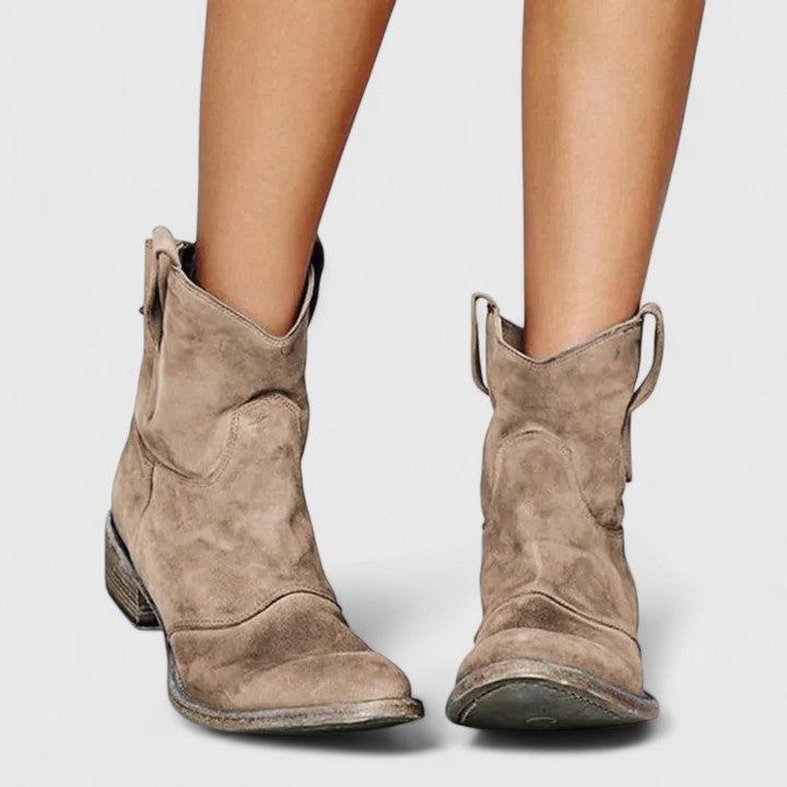 Kylenrah | Women Western Ankle Boots With Wide Heel And Refined Detailing For Jeans Dresses Or Skirts