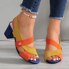 Elodie | Women Cross Strap Block Heels With Elasticised Fit For Daily Outings Or Dinners