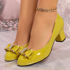 Evelyn | Women Classic Bow Detail Heels With Stable Mid Heel And Cushioned Inner Sole For Work Dinner Or Occasions