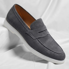 Bancroft | Men Suede Penny Loafers With Classic Strap Cushioned Footbed And Rubber Sole For Daily Rotation